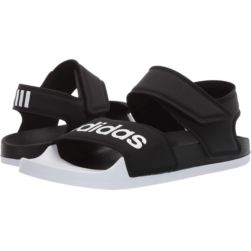 Adidas Women's Adilette Sandal Slide, Core Black/White/Core Black, 10